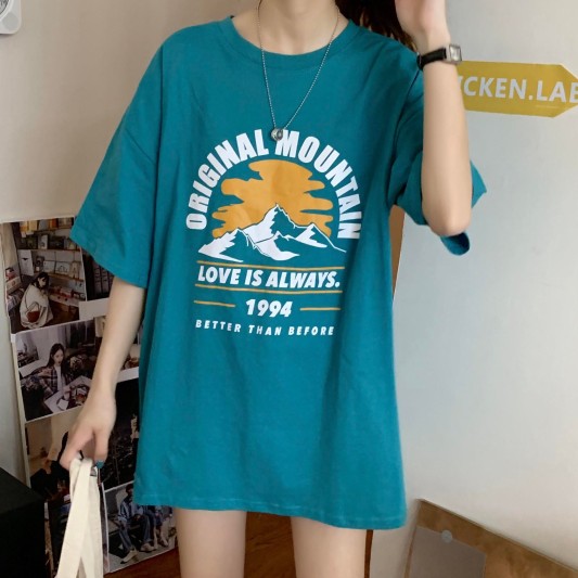 美式复古印图短袖T恤